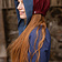 Burgschneider Medieval cap Dagmar, blue-burgundy - Celtic Webmerchant