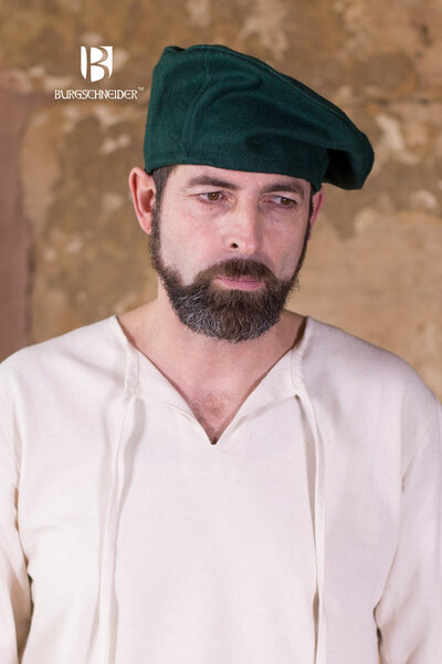 Beret Harald wool, green - Celtic Webmerchant