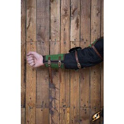 15th century steel-leather arm guards, green - Celtic Webmerchant