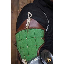 15th century steel-leather arm guards, green - Celtic Webmerchant