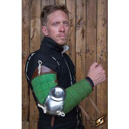 15th century steel-leather arm guards, red - Celtic Webmerchant
