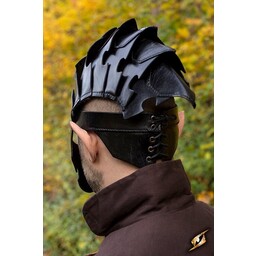 Assassin Helmet, Black Leather, LARP - Celtic Webmerchant