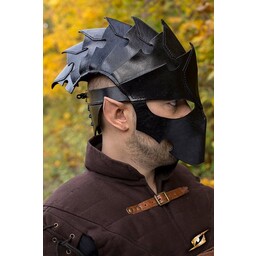 Assassin Kask, Black Leather, LARP - Celtic Webmerchant