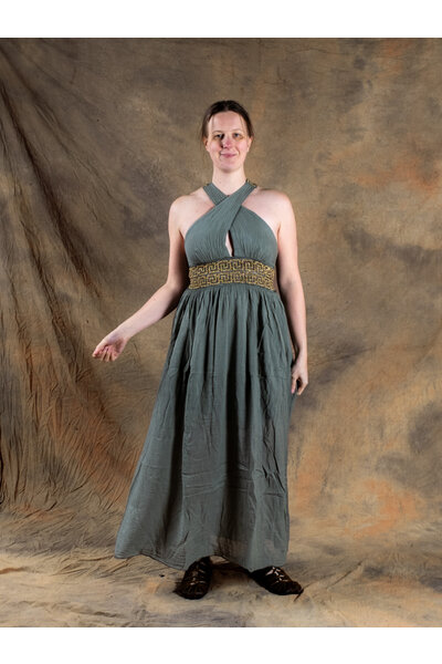 Godinnen Jurk Persephone, natuurgroen - Celtic Webmerchant