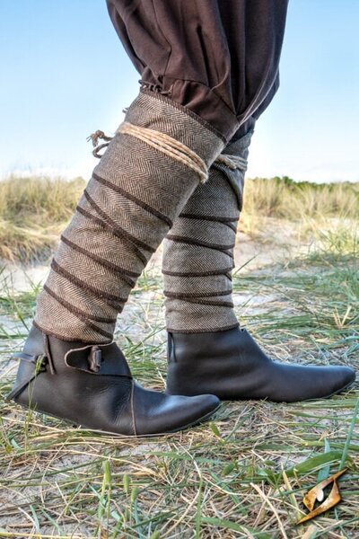 Viking Winingas Herringbone Motiv, Charcoal Gray - Celtic Webmerchant