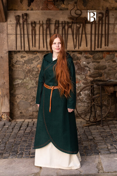 Cloak Enya ull, grön - Celtic Webmerchant