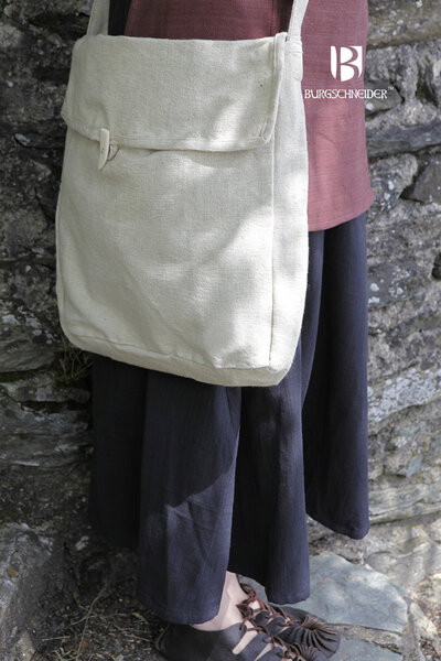 Middeleeuwse tas Ehwaz, naturel - Celtic Webmerchant