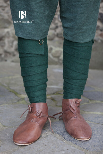 Leg wrappings Aki, green - Celtic Webmerchant