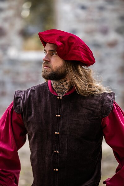 Boina de terciopelo, rojo - Celtic Webmerchant