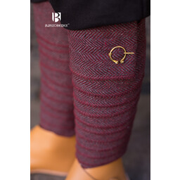 Leg Bandages Asgar, gris bordeaux - Celtic Webmerchant