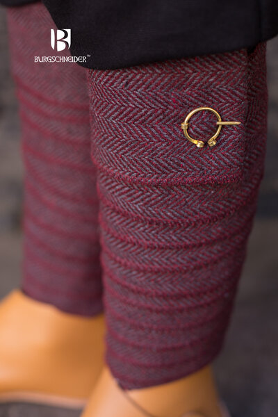 Leg Bandages Asgar, gris bordeaux - Celtic Webmerchant