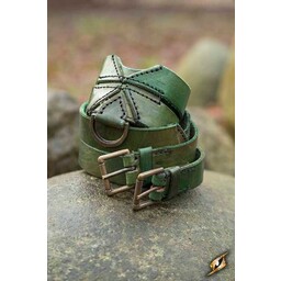 Twin X-belt, green - Celtic Webmerchant