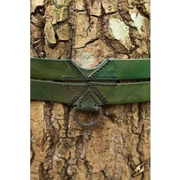 Twin X-belt, green - Celtic Webmerchant