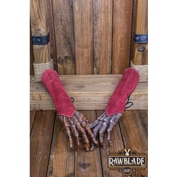 Vryla Split Leather Bracers - Red - Celtic Webmerchant