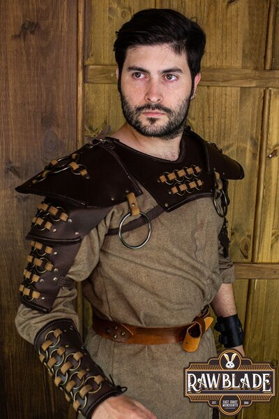 Gorgerin de Combattant avec Épaulières - Marron - Celtic Webmerchant