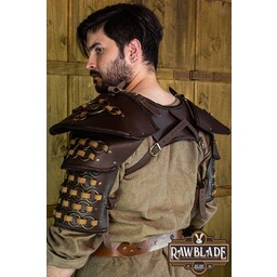 Fighter Gorget with Pauldrons - Brown - Celtic Webmerchant