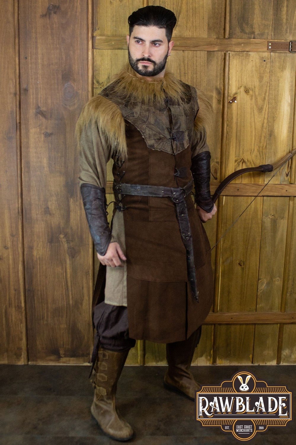 Gilet imperméable fauconnerie Stanislav nylon et cuir faucon/fauconnerie grand
