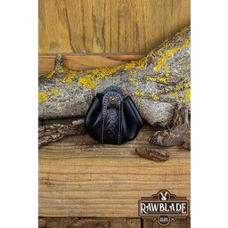 Wanderer Pouch Small - Schwarzes Leder - Celtic Webmerchant