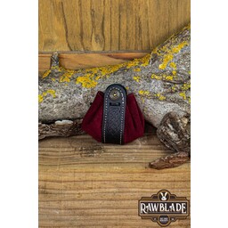 Wanderer Pouch Small - Blood Red Splitlæder - Celtic Webmerchant