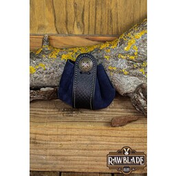 Wanderer Pouch Big - Cuir refendu bleu profond - Celtic Webmerchant