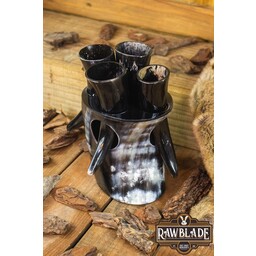 Sövengarde drinking horn set and stand - Celtic Webmerchant