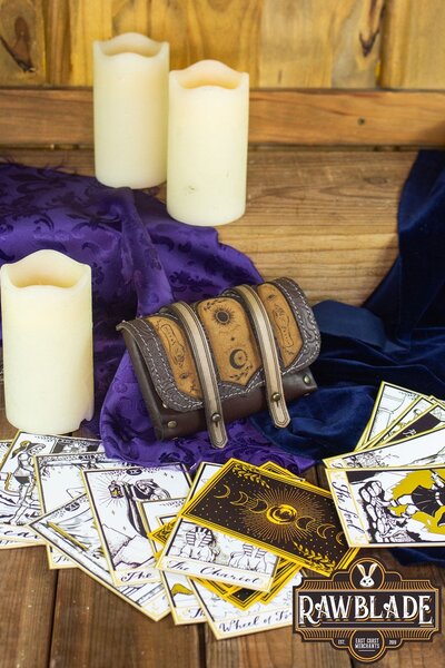 Tarot set en tasje, bruin - Celtic Webmerchant