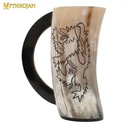 Scottish horn mug, rampant lion - Celtic Webmerchant
