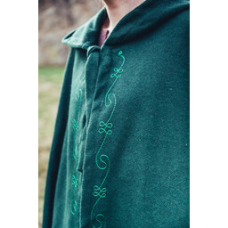 Embroidered cloak Damia, green - Celtic Webmerchant