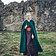 Leonardo Carbone Embroidered cloak Damia, green - Celtic Webmerchant