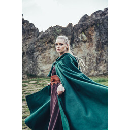 Embroidered cloak Damia, green - Celtic Webmerchant