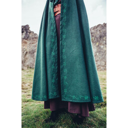 Embroidered cloak Damia, green - Celtic Webmerchant