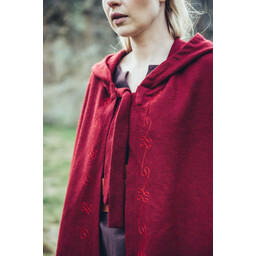 Embroidered cloak Damia, red - Celtic Webmerchant