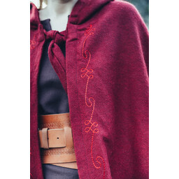 Embroidered cloak Damia, red - Celtic Webmerchant