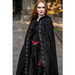 Embroidered cloak Damia, black - Celtic Webmerchant