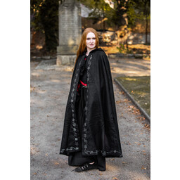 Embroidered cloak Damia, black - Celtic Webmerchant