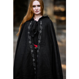 Embroidered cloak Damia, black - Celtic Webmerchant