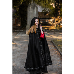 Embroidered cloak Damia, black - Celtic Webmerchant