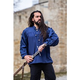 Camisa pirata con cordones, azul - Celtic Webmerchant