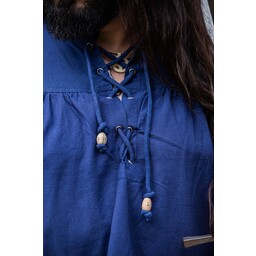 Camisa pirata con cordones, azul - Celtic Webmerchant