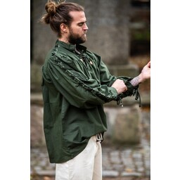 Camicia pirata con lacci, verde - Celtic Webmerchant