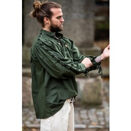 Camisa pirata con cordones, verde - Celtic Webmerchant