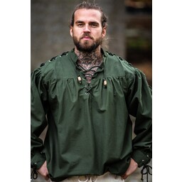 Camicia pirata con lacci, verde - Celtic Webmerchant