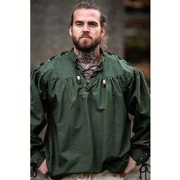 Camisa pirata con cordones, verde - Celtic Webmerchant