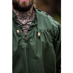 Camicia pirata con lacci, verde - Celtic Webmerchant
