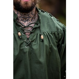 Pirate shirt with laces, green - Celtic Webmerchant