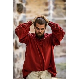 Camicia pirata con lacci, rosso - Celtic Webmerchant