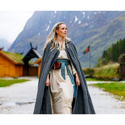 Geborduurde mantel Damia met sluiting, grijs - Celtic Webmerchant