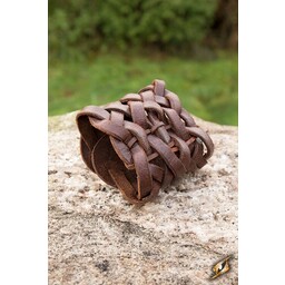 Vævet læderarmbånd, brun - Celtic Webmerchant