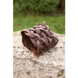 Woven leather bracelet, brown - Celtic Webmerchant