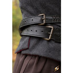 Braided sword belt, black - Celtic Webmerchant